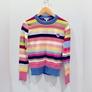 KENZO Striped Cotton Blend Crewneck Swester